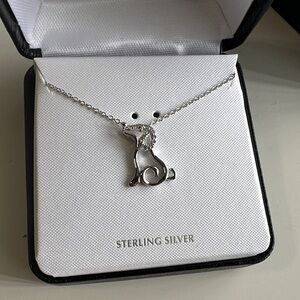 Sterling Silver Dog Pendant Necklace